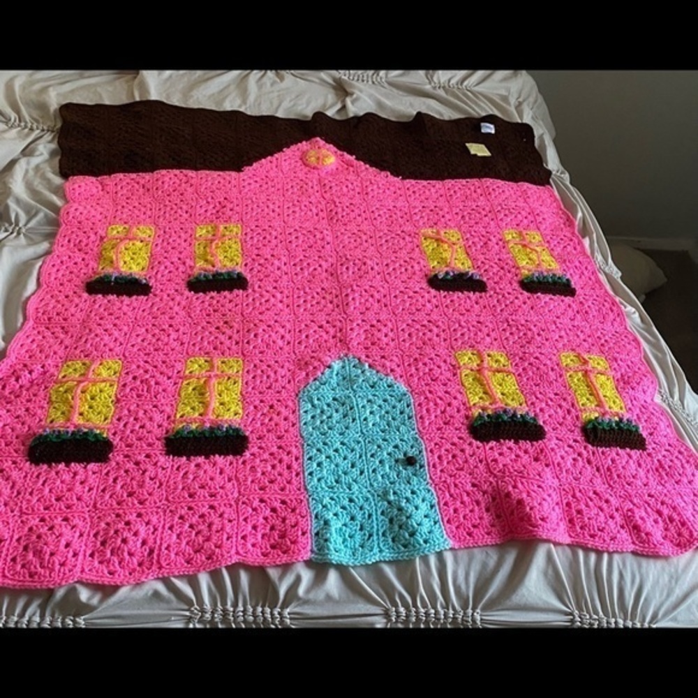 house design granny square blanket 40X45"
